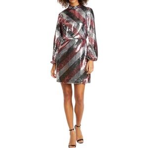 Ted Baker London Sequin Dress - Black, Silver